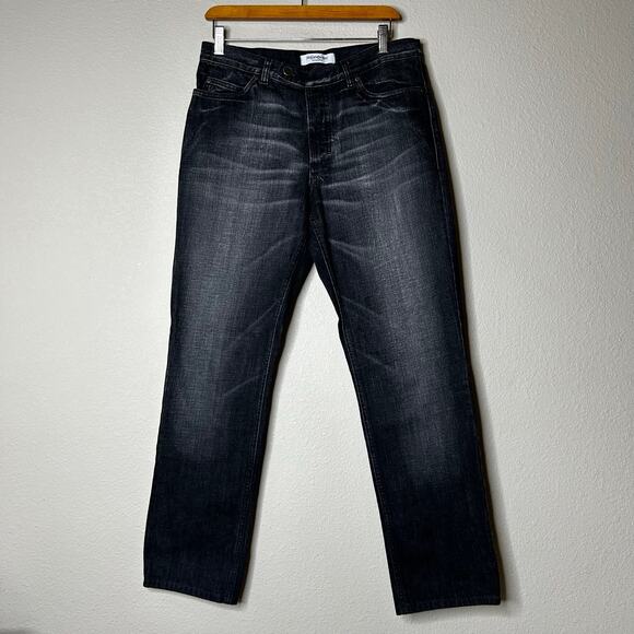 Yves Saintt Laurent Jeans Sz 50 US 16 100% Cotton Black Distressed Straight Leg - Picture 10 of 10